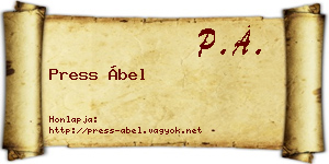 Press Ábel névjegykártya